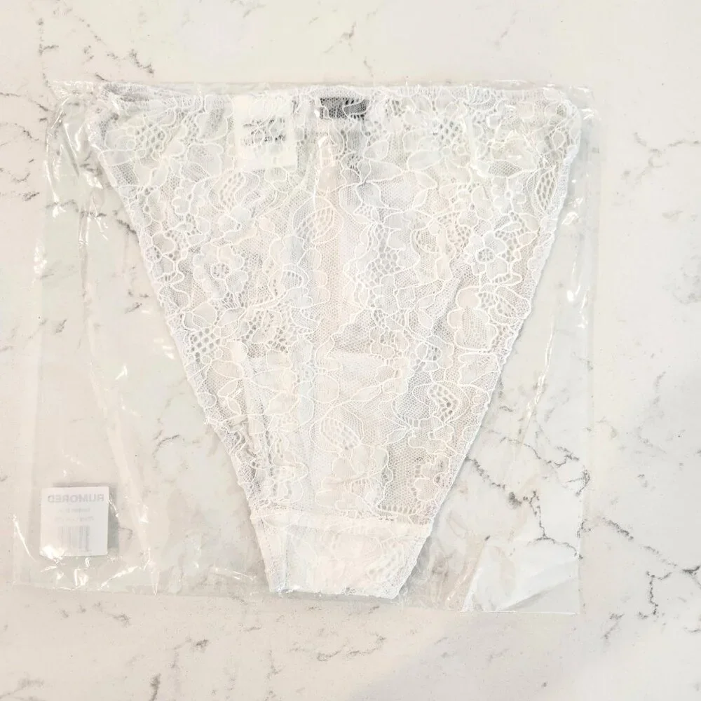 Rumored Womens Smitten High Cut Brief Lace Panty Size XS White Lace NWT - Picture 5 of 7